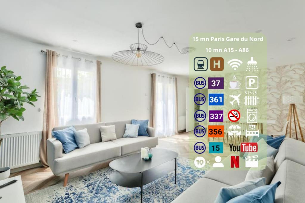 Free Private Parking - 15Mn Paris - 5Mn Walk Train Station - All Equipped - Terrace - Garden - Stade De France - Casino D'Enghien - Hippodrome, Universite Épinay-sur-Seine Eksteriør bilde